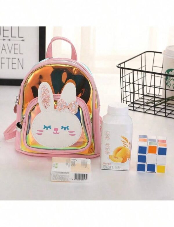 Рюкзак дитячий "Зайчик" голографічний рожевий 26*29*12