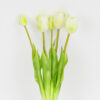 Штучний букет тюльпанів 5 бутонів/ 45 см "Весняна насолода" (латекс) білий