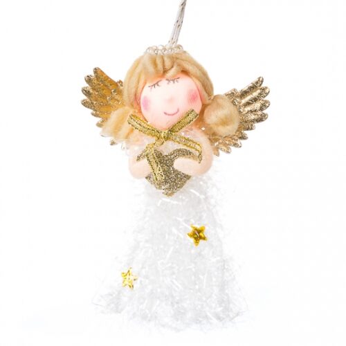 Ялинкова прикраса "Янголятко з сердечком" 9 см