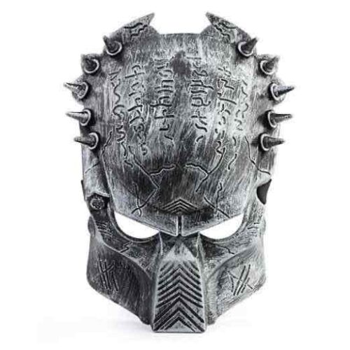 Маска на Хелловін "Хижак" срібна