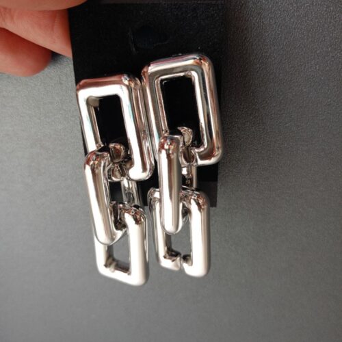 Сережки "Ланцюг" масивні срібний (8032)