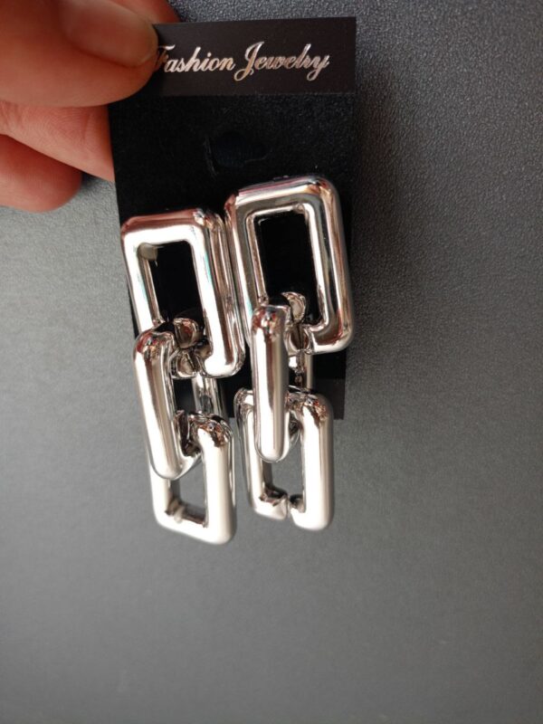 Сережки "Ланцюг" масивні срібний (8032)