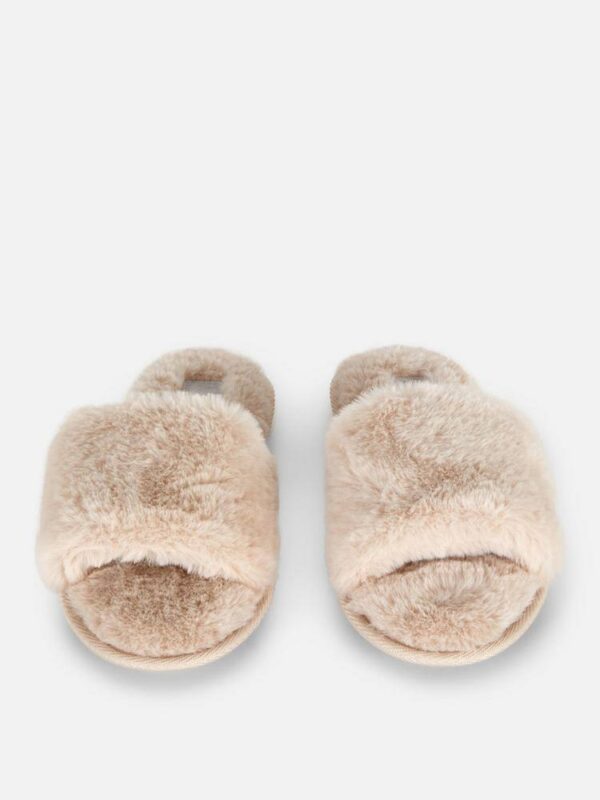 Тапочки-бандо жіночі Primark плюшеві (устілка меморі) беж