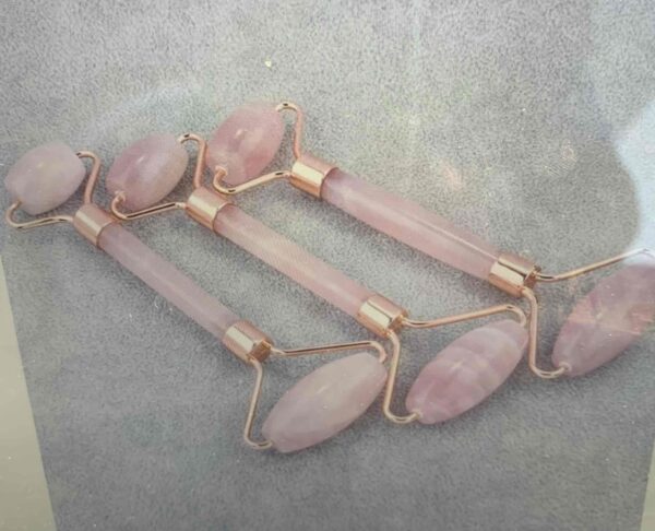 Масажер-ролик двосторонній Рожевий Кварц (натуральний)