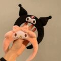 Обруч для волосся плюшевий "Hello Kitty & Friends/ Куромі" чорний/ фіолетовий