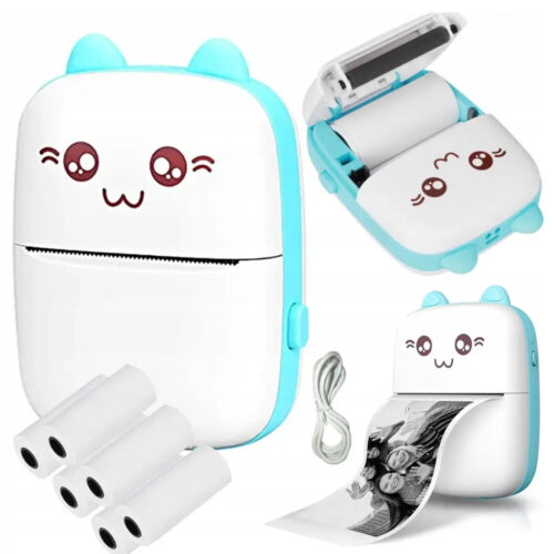 3a09da71-2a56-4566-bf8c-afb37241a34b.jpg Міні-принтер дитячий портативний Bambi CAT mini printer блакитний