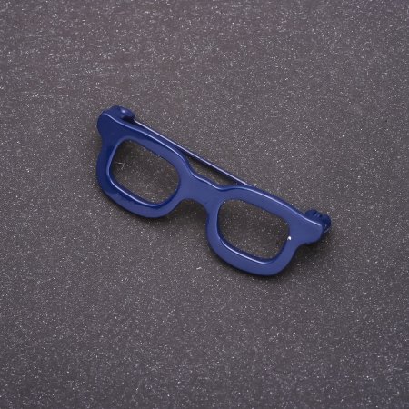 Брошка "Окуляри" міні сині 42х15мм