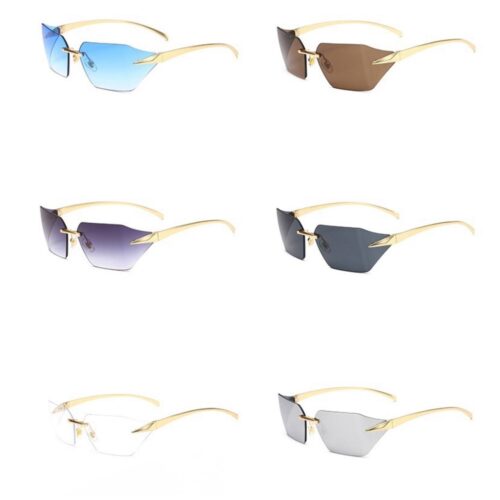 3a93fa9e-55ec-419e-9e54-c6d0df3129d0.jpg Окуляри жіночі сонцезахисні "Футуриcтичні" прямокутні без оправи металева дуга (10119)