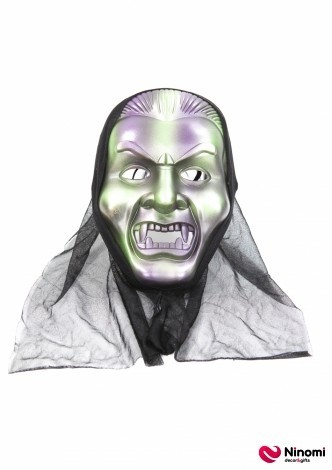 Маска на Хелловін «Відьма" перламутрова з вуаллю