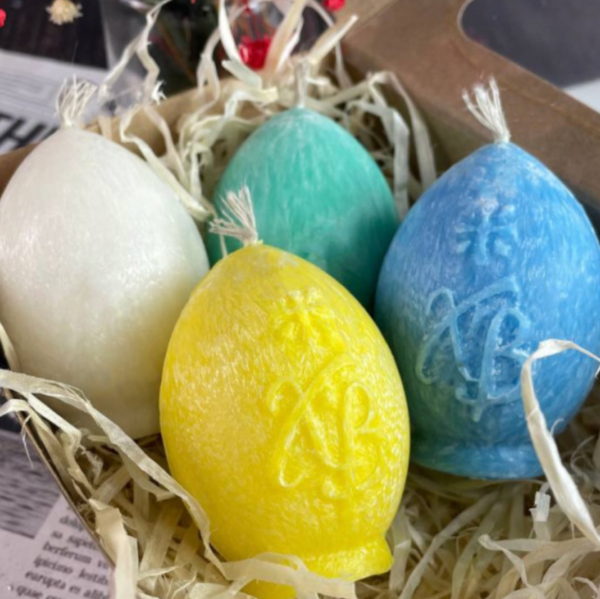 Свічка "Яйце Великоднє" 5C (пальмовий віск) 1 шт мікс кольорів