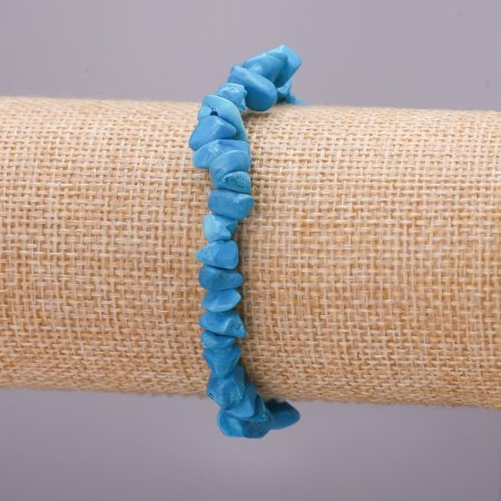 Браслет натур. Бірюза блакитна крихта 6 мм стрейч