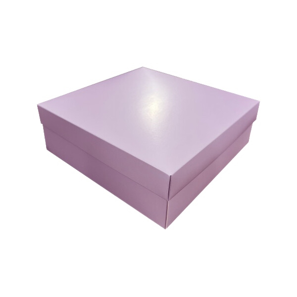 Коробка подарункова 18*18*6 см мікрогофра лавандова