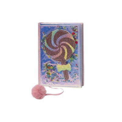 Блокнот А5 плюшевий WB "Цукерка" лаз.апл. з блисківками 80 арк.