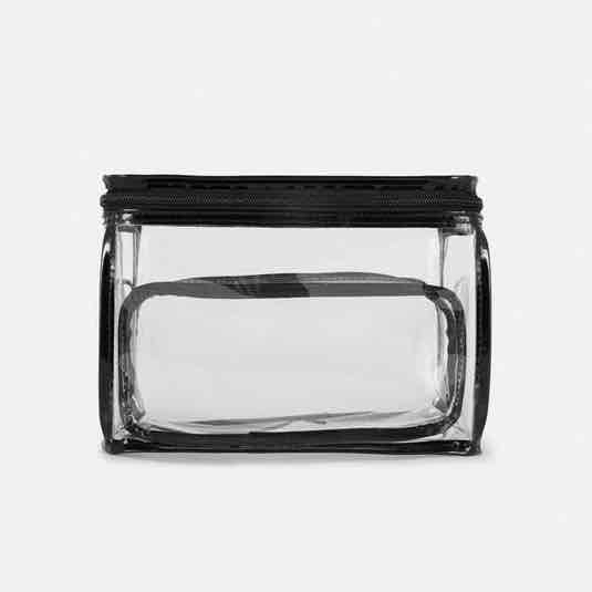 Набір прозорих косметичок з чорним обідком Primark