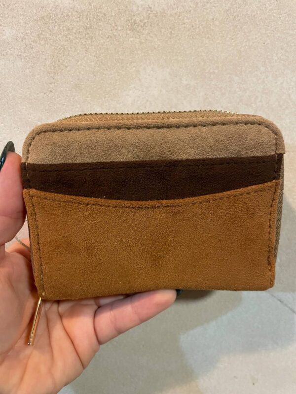 Гаманець компактний з ефектом замші Primark коричневий