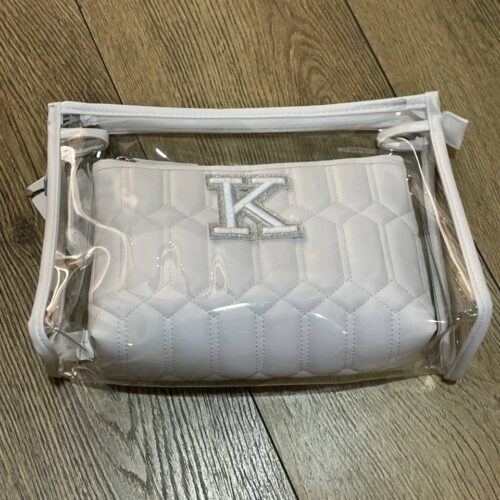 Набір косметичок "Буква" прозора/ біла стьобана Primark