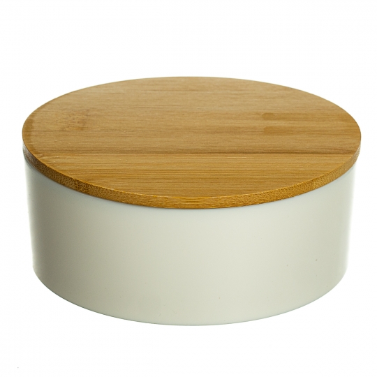 Скринька-дзеркало із бамбуковою кришкою кругла 12,2 см