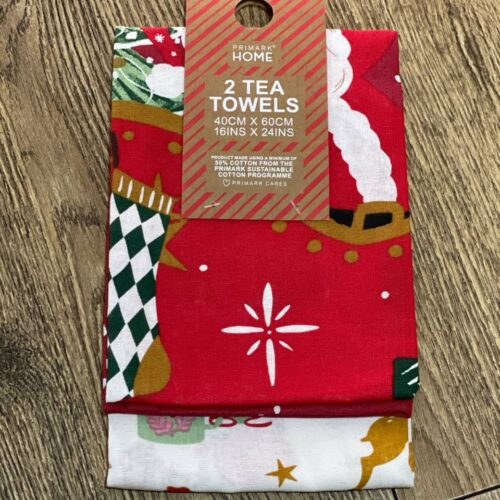 3cd62e44-9684-447c-aa02-0c00d79570b9.jpg Набір рушників кухонних Primark "Новорічний" 50% котон 2 шт