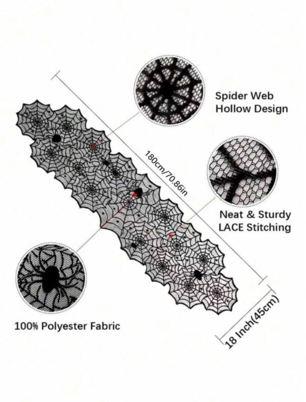 Скатертина-раннер на Хелловін мереживна 45*180 см