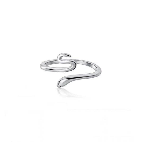 Каблучка жіноча "Змія" лаконічна срібна (8167)