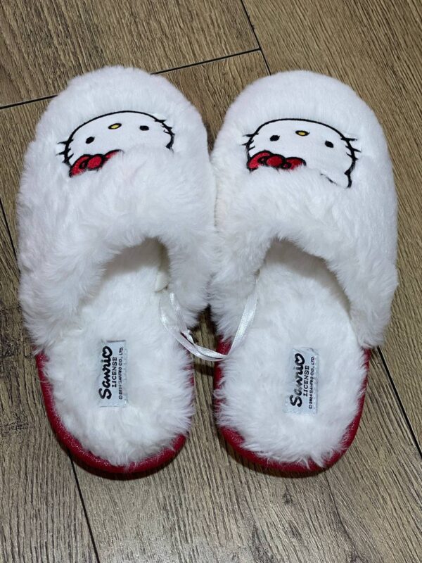 Тапочки-сабо жіночі "Hello Kitty" Primark у мішечку білі пухнасті