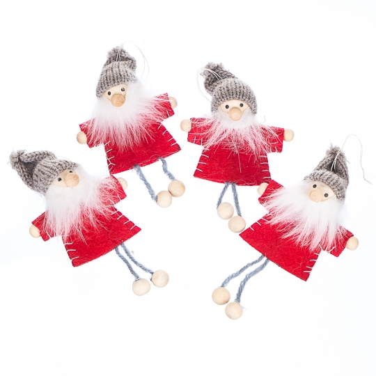 Набір ялинкових прикрас "Новорічна компанія" 4 шт/ 12 см (фетр)