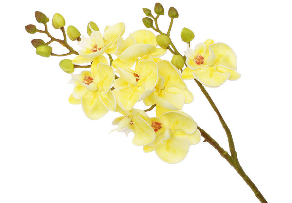 Штучна гілка "Орхідея" (латекс) 60 см жовта