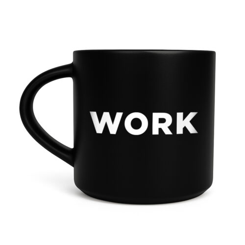 Чашка з принтом "Work" Orner 400 мл чорна
