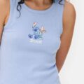 Піжама жіноча Primark "Stitch/Стітч" (шорти/майка) котон блакитна