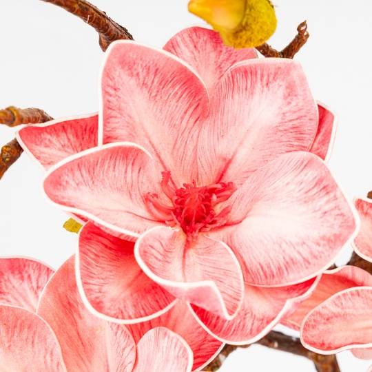 Штучна гілка магнолія (латекс) 75 см рожева