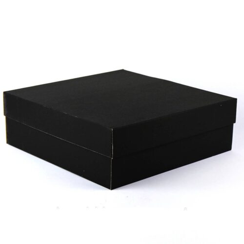 Коробка подарункова 36*36*12 мікрогофра чорна