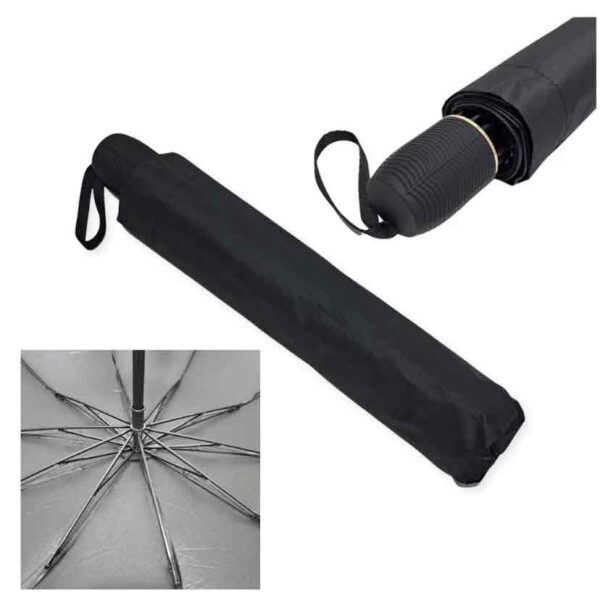 Парасоля компактна чоловіча зворотнього складання механічна Feeling Rain 10 спиць/123 см чорна