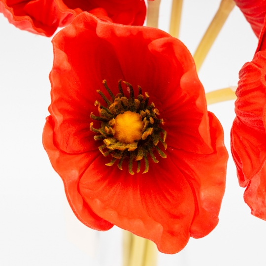 Штучний букет маків 7 бутонів/ 35 см (латекс) червоний