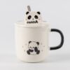 Чашка керамічна "Панда" з кришкою та ложкою 350 мл