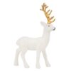Декоративна фігурка "Оксамитовий олень" 20,5 см біла