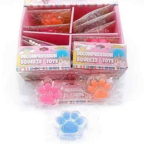 Іграшка-антистрес сквіш "Лапка" прозора з блискітками 7,5 см