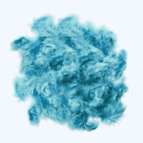 Наповнювач для подарунків пір'я 10 г блакитний