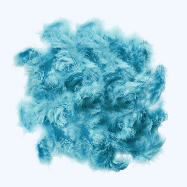 Наповнювач для подарунків пір'я 10 г блакитний