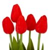 Штучний букет тюльпанів 5 бутонів/ 25,5 см "Рапсодія" (латекс) червоний