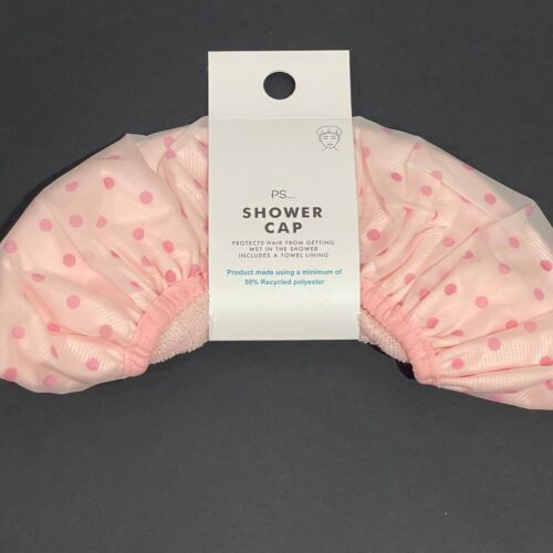 43f423ba-a7b3-4d7e-ae29-16d553c11b38-1.jpg Шапочка для душу Primark "Горошок" з мікрофіброю рожева 1 шт