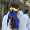 Гумка для волосся шовкова «Патріотична» Lum синьо-жовта