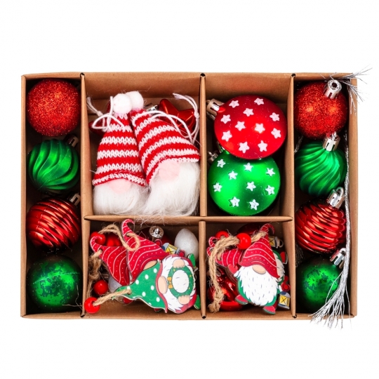 Набір ялинкових прикрас "Яскраві гноми" 32 шт