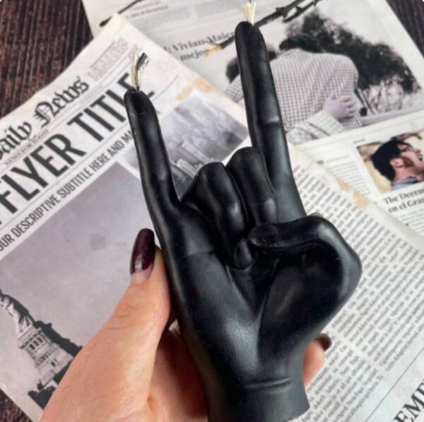 Свічка воскова "Rock / Круто!" 5C 15 см чорна