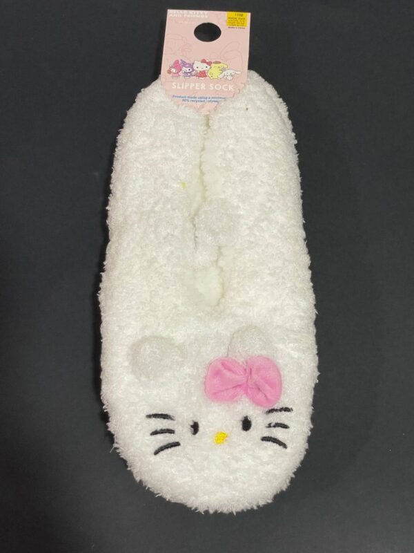 Тапочки-балетки жіночі "Hello Kitty" Primark тедді з ремінцем білі