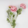 Штучна гілка ранункулюс 3 бутони 50 см світло-рожевий