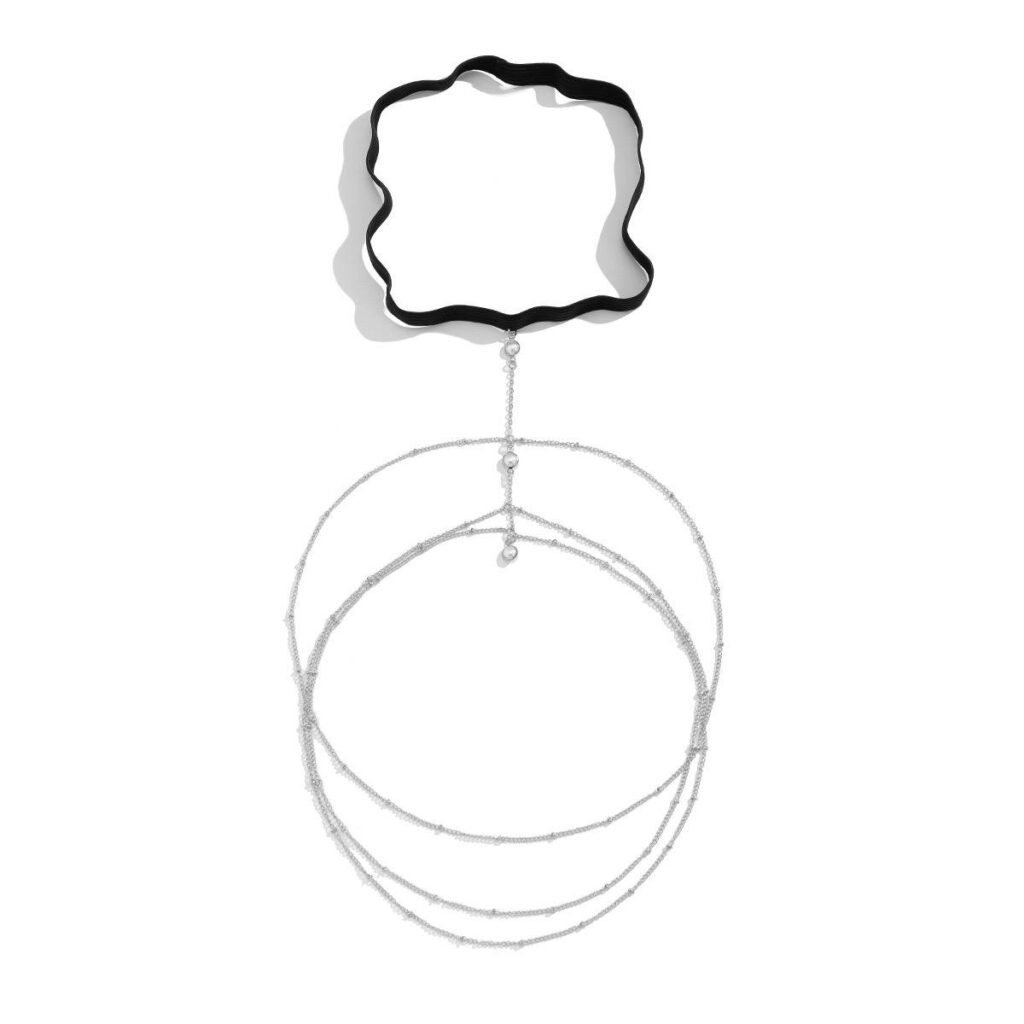 Ланцюжок на стегно чорний/ золотий/ срібний з декором