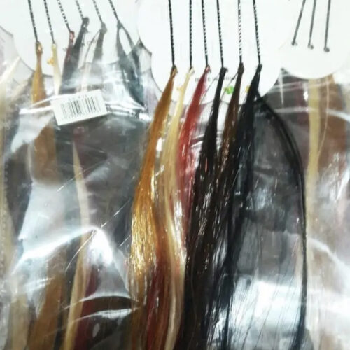 Пасмо волосся на заколці тонке мікс кольорів