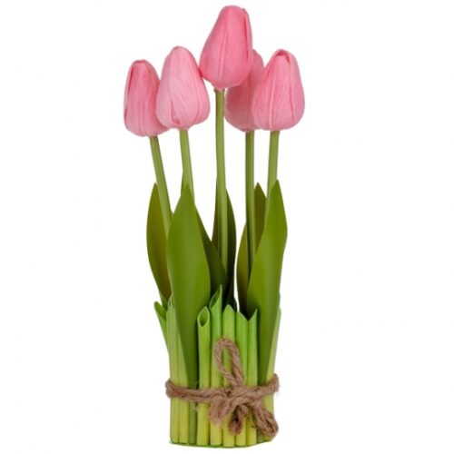 488f7d41-4e18-45ac-b86b-e0c80fd09a4d.jpg Штучний букет тюльпанів 5 бутонів/ 25,5 см "Рапсодія" (латекс) рожевий