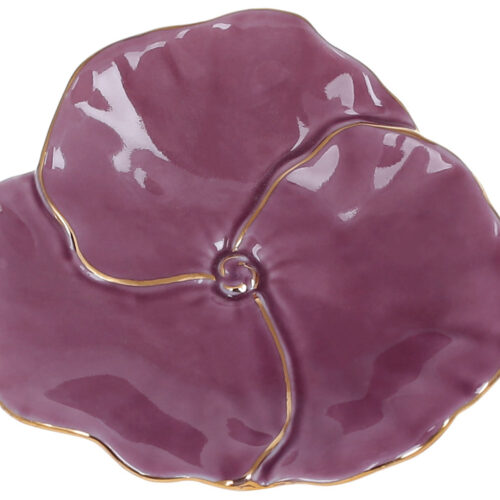 491c6217-d8fa-4956-a737-0e55a8c0a12d.jpg Тарілочка для прикрас порцелянова "Квітка" 11 см винний із золотом