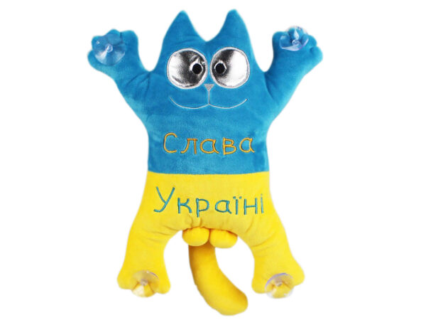 М'яка іграшка "Кіт Саймона/ Патріотичний" на присосках 33*26 см